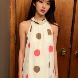 Jonathan Martin Cream Halter Dress